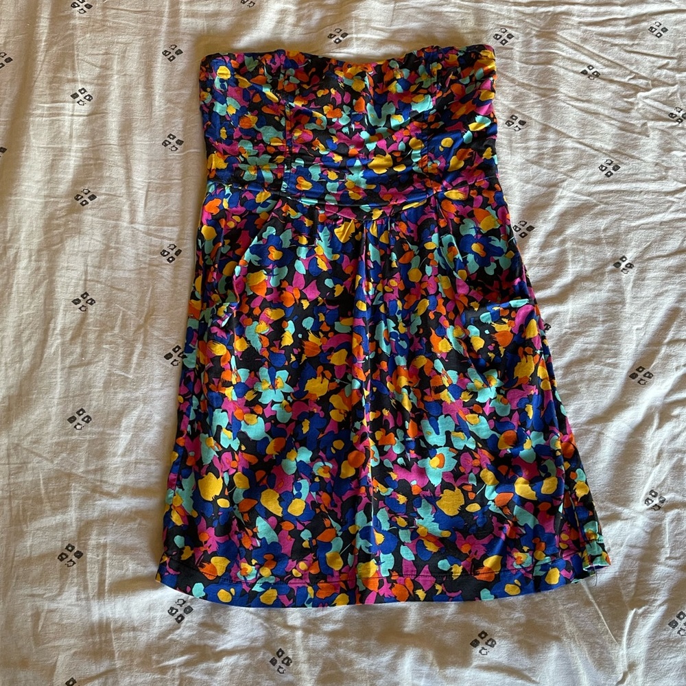 Floral Strapless Mini Dress